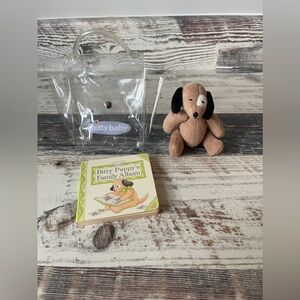 American Girl BITTY BABY Doll 6” Plush BITTY PUPPY Pet Book & Case NO Bow 2004